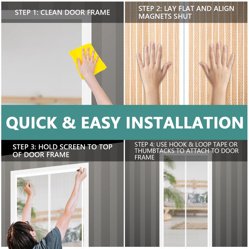 Magnetic Door Screen 90 x 210 cm, SMALUCK Heavy Duty
