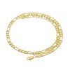 6mm 14k Yellow Gold Plated Flat Figaro Choker Chain Necklace,