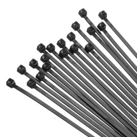 MECCANIXITY 100PCS Cable Zip Ties 4 Inch, Self-Locking Nylon Wire Ties Heavy Duty with 18 LBS Tensile Strength for Indoor and Outdoor, Black