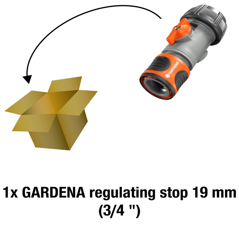 GARDENA 2943-20 Water Stop Connector with Water Volume Control Valve,