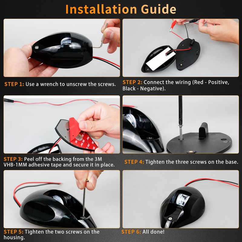 HERCOO Boat Navigation Lights LED Bow Lights for Boats, IP67
