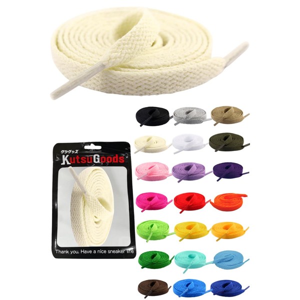 KutsuGoods Flat Shoelaces, Carefully Selected Materials, 39.4 inches (100 cm),