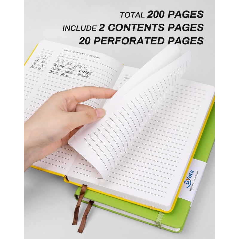 Dynta Hardcover Journal Notebooks, 7Packs A5 Lined Journals Bulk for