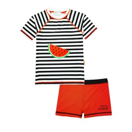 Toddler Girls Two Pieces Watermelon Rash Guards Swimsuit Set Girl Short Sleeve Bathing Suit Sunsuit UPF 50+ 10 Years
