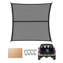 FoundGo 120 x 120 cm Luggage Net [Max. 210 x 210 cm Stretchable] Highly Elastic Boot Net Separation Net Luggage Fixation for Truck Car Motorhome Including (Double Layer, 120 x 120 cm)