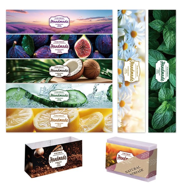 PH PandaHall 90pcs Realistic Soap Wrappers 9 Styles Landscape Lavender