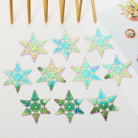 10 piezas de atrapasoles láser de metal colorido copo de nieve colgante de ventana colgante de pieza de adorno para manualidades de mano