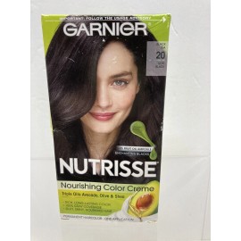Garnier Nutrisse, #20, Soft Black, Triple Fruit Oils, 1 Application