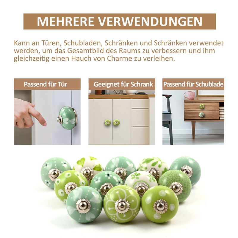 The Boho Street High Quality Ceramic Door Handles - Assorted