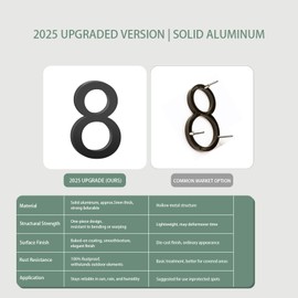 5 Inch Floating House Numbers and Metal Letters for Outdoor Signs, House Numbers for Outside, Aluminum Address Letters and Numbers for Door, Mailbox, Garden, Perfect for Home or Office (Letter E)