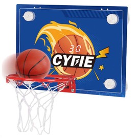 CYFIE Indoor Suction Cup Basketball Hoop for Kids, Mini Basketball Hoop with Scoreboard, Sound, 3 Balls,Over The Door Office Basketball Hoop for 6 7 8 9 10 11 12 Year Old Girls Boys