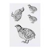 4 x 'Bird Quail' Temporary Tattoos - Water Resistant, Skin-Safe,