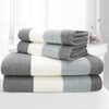 Velosso 4pce 100% Cotton Towel Bale Set Striped Ombre Hand