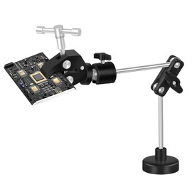 Helping Hands Soldering Magnetic Soldering Clamp with 2.16-inch Jaw Opening, Super Clamp with 1/4 and 3/8 Thread, Flexible Articulating Arms with Clamps, Magnetic PCB Clip for Repairing DIY Work