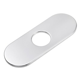 Kozelo Hole Cover Deck Plate Escutcheon-[35 Mm/1.4 Inch Hole], Sink Cover Plate for Sink Faucet, Stainless Steel, Boat-Shape Brushed, Silver Tone