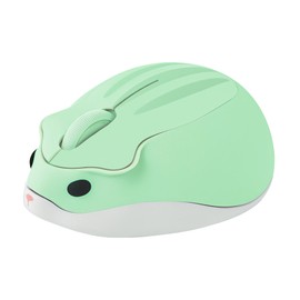 Wireless Mouse Cute Cartoon Hamster Shape Mouse Portable Travel 2.4GHz 1200DPI Optical Cordless Mouse with USB Receiver Compact Silent Mice for Laptop PC Computer Mac for Children Gift Green