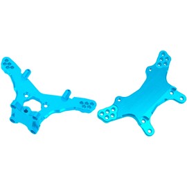 Vgoohobby Metal Front & Rear Shock Tower RC Shocks Damper Mount Set Compatible with Losi 1/18 Mini-T 2.0 2WD Stadium RC Truck Hop-Up Parts (Blue)