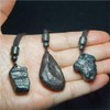 KETLIXS Raw Meteorite Iron Silicide Siderolite Meteorite Necklace Cosmic Tektites