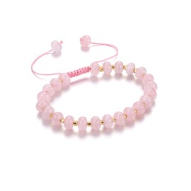 JSDDE Colorful Beaded Bracelet for Women Girls Rose Quartz Crystal Gemstone Boho Summer Beach Bracelets Jewelry Gifts