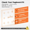 SEMPOMA 2 Pcs Walnut Finish Wooden Pegboard Shelf for 1/4"