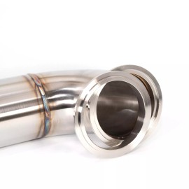 Tigtonic 4" Downpipe 4.75" OD V-Band 304 Stainless 90° Elbow 6" Straight Back Purged