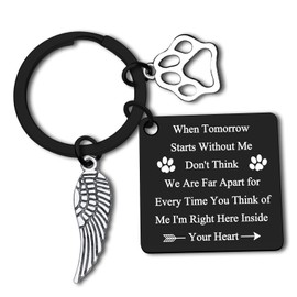 Pet Memorial Keyring Loss of Pet Gift Dog Cat Sympathy Gifts for Men Women In Memory of Pet Dog Cat Remembrance Gift for Pet Lover Sympathy Keychain Memorial Gift for Pet Lover Pet Owner Keepsake Gift