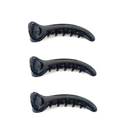 MANODHRUVA 3 pcs Women's Banana Claw Clips, Black, 3 Pcs