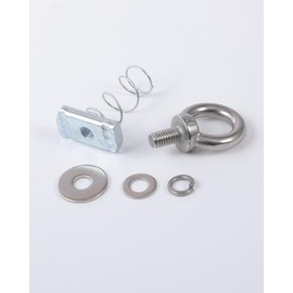 Strut Channel Nut and Eye Bolt Set - Heavy Duty Stainless Steel Eye Bolts M8, M10 | Zinc Plated Spring Nuts, Long Spring for Unistrut, M8, Pack of 8