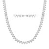 FEEL STYLE Heart Tennis Necklace for Women - 4mm Platinum