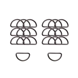 ZoloAJay 20pcs 1-1/4"(32mm) D Rings Welded Strong Metal Black Semi-Circular D Ring for Pet Collars Hardware Bags Ring Buckle Strap Hand DIY Sewing Accessories