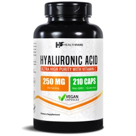 Hyaluronic Acid 250mg 210 Capsules 25mg of Vitamin C For Joint and Skin Health