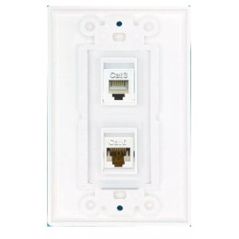 Wallplate City DecorZ - 1 Port Phone 1 Port CAT6 Ethernet Decorative Wall Plate