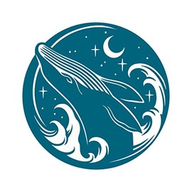 Peace Resource Project Blue Whale Breaching Sun Moon Ocean Round Car Bumper Sticker Laptop Water Bottle Decal 3.25 Inches