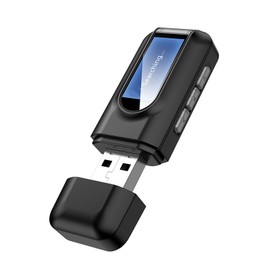 Bluetooth 5.0 Transmitter Receiver, 2 in 1 USB Portable Wireless Audio Adapter with LCD Display, 3.5MM Visualization Bluetooth AUX Adapter Wireless Dongle for PC TV Car Speaker