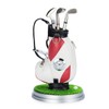 YUTONG Golf Desk Ornament with Clock, Cart Holder, 3 Aluminum