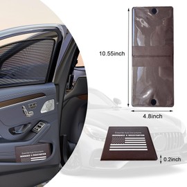 Ziciner Car Registration Insurance Holder, 2Pack Essential Auto Card Document Glove Box Organizer with Velcro Closure, Vehicle Interior Accessories Perfect for Most Car, Truck, SUV (Brown/White Flag)