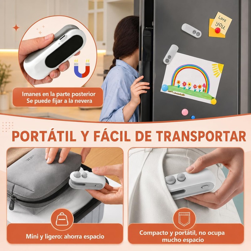 Selladora de Bolsas Plásticas Portátil YAUYAP fkj001 Blanco 2 en