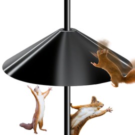 Large Squirrel Baffle for Bird Feeder Pole (19-Inch, Black - Set of 1) 30% Extra-Thick Chew-Proof Design, Easy to Clean Garden Decoration.