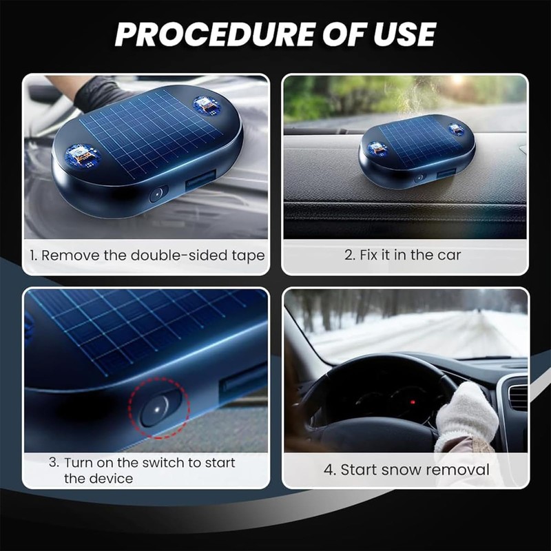 3PCS Anti-freeze Electromagnetic Car Snow Removal Device, Solar Electromagnetic Molecular
