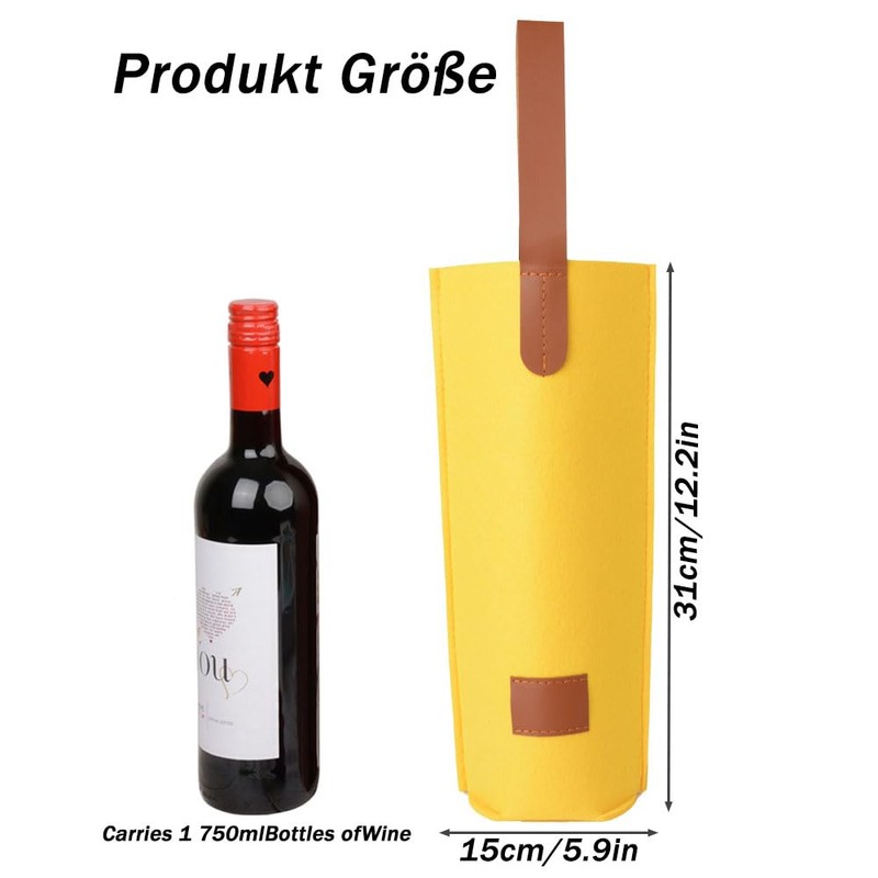QUEXLAI Wine Bag, yellow, Modern