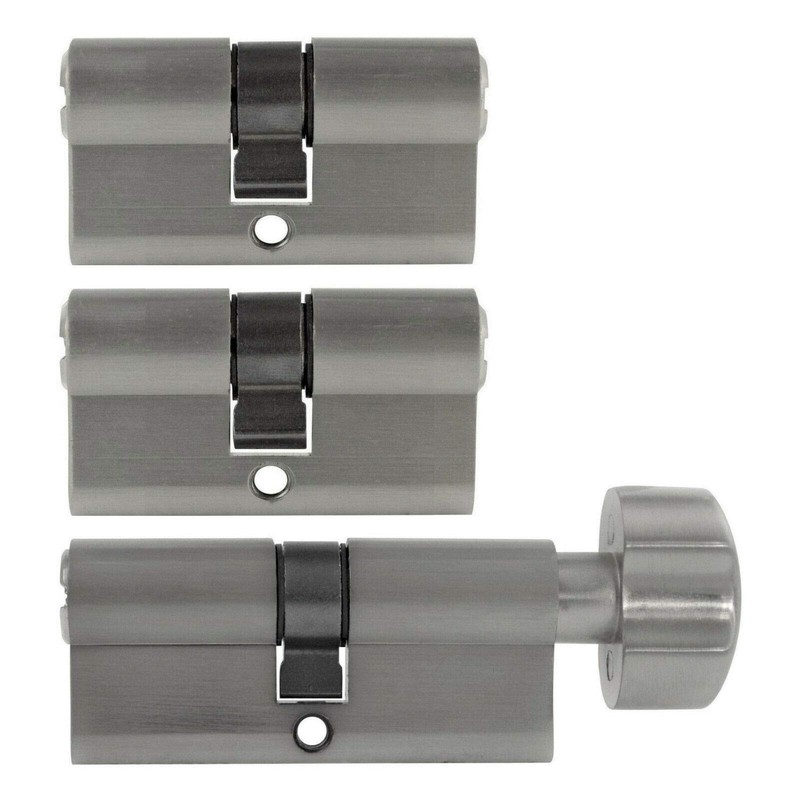 3 x Door Cylinder Lock 70 mm & 80 mm