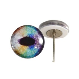Rainbow Unicorn Glass Eyes On Wire Pin Posts for Needle Felting Doll Making Supplies and Other Crafts (16mm)