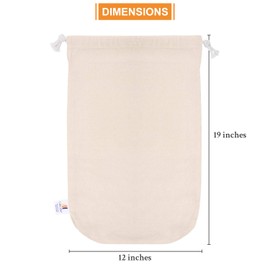 UBICON 12 x 19 Inches Standard Size Heavy Duty Flat Bottom Coin Bags with Draw Strings, 5-Pack (STFBDS5)