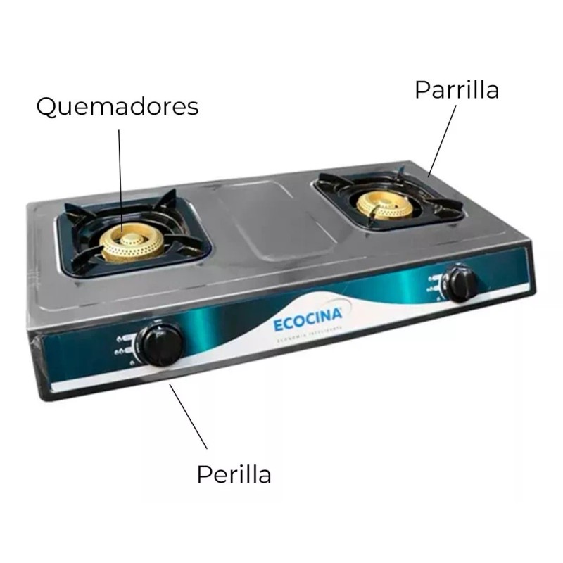 Ecocina Estufa De Mesa ECOCINA de 2 Quemadores con Chispero
