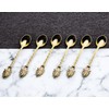 Alisveristime Decorative Zamac Tea Spoons Set, 6-Piece, 4.3 in (Gold)