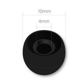JustEarbuds 10 Pairs Medium Premium Silicone Replacement Earbud Ear Tips Covers - Black 4mm