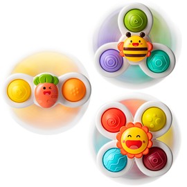 TOHIBEE TOHIBEE 3PCS Suction Cup Spinner Toys for 1 2 Year Old Boys Spinning Toys Baby Toys 12-18 Months Sensory Toys for Toddlers 1-3 Easter Basket Stuffers Gifts for 1 Year Old Girls