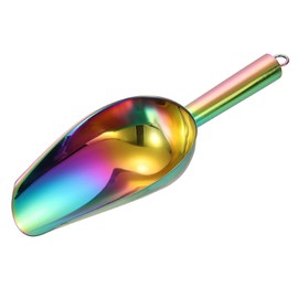 sourcing map Metal Ice Scoop, 9.8" x 3.5"Stainless Steel Ice Scooper for Kitchen Party Bar Wedding Use, Rainbow