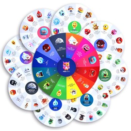 FeelWise Super EQ Kit - For Building Emotional Intelligence - Thirteen 12" Round 2-sided Emotion Wheels w/ Storage Envelope & Instructions - Emotion Learning Games for Kids, Parents, Professionals, Teachers, School Counselor - Screen-Free Activities