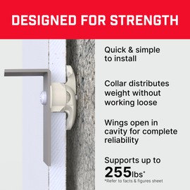 Bullfix Universal Drywall Fixings - Holds up to 255lbs, Heavy Duty Wall Anchors for Drywall for Stud & Hollow Cavity with Screws, Heavy Duty Dry Wall Anchors - 96 Pack